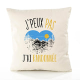 Housse de Coussin Premium randonnée Version Blanc - Coton Canvas Fairtrade Beige Idée Cadeau Décoration Canapé