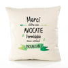 Housse de Coussin Premium Merci Avocate Inoubliable Femme - Coton Canvas Fairtrade Beige Idée Cadeau Décoration Canapé