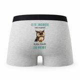 Caleçon Cette Jardiniere Caractère de Cochon - Humour Boxer Gris Idée Cadeau