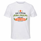 Maillot de Sport Homme Meilleur Jean-Pascal Super Pouvoir Cadeau Anniversaire Noël Fête des Pères T-Shirt Respirant Polyester