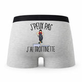 Caleçon Trottinette - Humour Boxer Gris Idée Cadeau