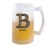 Verre à Bière Benoit Lettre Viking | Chope de Bière Pinte | Idée Cadeau Prénom Motard Jeux de Rôle Vidéo Anniversaire Papa Collègue Départ Retraite Noël