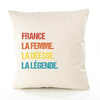 Housse de Coussin Premium France la Déesse la Légende Vintage - Coton Canvas Fairtrade Beige Idée Cadeau Décoration Canapé