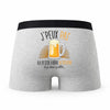 Caleçon Petite Biere - Humour Boxer Gris Idée Cadeau Passion