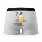 Caleçon Petite Biere - Humour Boxer Gris Idée Cadeau Passion