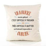 Housse de Coussin Premium Un Maurice Aussi génial - Coton Canvas Fairtrade Beige Idée Cadeau Décoration Canapé