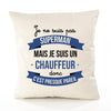 Housse de Coussin Premium Je ne suis Pas superhomme mais Je suis Chauffeur Donc C'est Presque pareil - Coton Canvas Fairtrade Beige Idée Cadeau Décoration Canapé 40x40