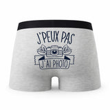Caleçon Photo - Humour Boxer Gris Idée Cadeau Passion