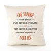 Housse de Coussin Premium Une Joanna Aussi géniale - Coton Canvas Fairtrade Beige Idée Cadeau Décoration Canapé