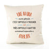 Housse de Coussin Premium Une Amina Aussi géniale - Coton Canvas Fairtrade Beige Idée Cadeau Décoration Canapé