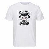 Maillot de Sport Homme Bowlingseptuagenaire - T-Shirt Respirant Polyester Manches Courtes - Cadeau Sportif Anniversaire Noël Fête des Pères