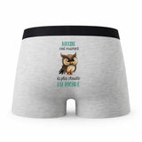Caleçon Maxine la Plus Chouette - Humour Boxer Gris Idée Cadeau