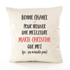 Housse de Coussin Premium Marie-Christine ça n'existe Pas - Coton Canvas Fairtrade Beige Idée Cadeau Décoration Canapé