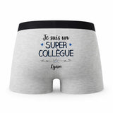 Caleçon Lyam Un Super Collègue - Humour Boxer Gris Idée Cadeau