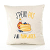 Housse de Coussin Premium Pancakes Version Blanc - Coton Canvas Fairtrade Beige Idée Cadeau Décoration Canapé