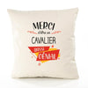 Housse de Coussin Premium Merci Cavalier Génial - Coton Canvas Fairtrade Beige Idée Cadeau Décoration Canapé