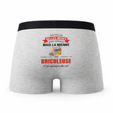 Caleçon Belles-Meres Bricoleuse - Humour Boxer Gris Idée Cadeau Fête des Pères