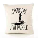 Housse de Coussin Premium Paddle Version Blanc - Coton Canvas Fairtrade Beige Idée Cadeau Décoration Canapé