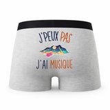 Caleçon Musique - Humour Boxer Gris Idée Cadeau Passion