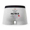 Caleçon Factrice d'amour - Humour Boxer Gris Idée Cadeau