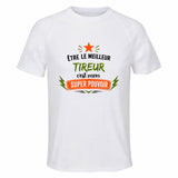 Maillot de Sport Homme Meilleur Tireur Super Pouvoir Cadeau Anniversaire Noël Fête des Pères T-Shirt Respirant Polyester