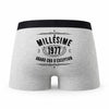 Caleçon Millésime Grand Cru 1977 Ministère de la Magie - Humour Boxer Gris Cadeau