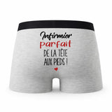 Caleçon Infirmier Parfait de la Tête aux Pieds - Humour Boxer Gris Cadeau