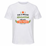 Maillot de Sport Homme Meilleur Renovateur Super Pouvoir Cadeau Anniversaire Noël Fête des Pères T-Shirt Respirant Polyester