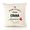 Housse de Coussin Premium Lyana d'amour - Coton Canvas Fairtrade Beige Idée Cadeau Décoration Canapé 40x40