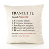 Housse de Coussin Premium Francette Définition - Coton Canvas Fairtrade Beige Idée Cadeau Décoration Canapé