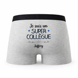 Caleçon Joffrey Un Super Collègue - Humour Boxer Gris Idée Cadeau
