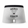 Caleçon Merci Badminton - Humour Boxer Gris Passion Sport Idée Cadeau