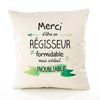 Housse de Coussin Premium Merci Régisseur Inoubliable - Coton Canvas Fairtrade Beige Idée Cadeau Décoration Canapé
