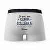 Caleçon Etienne Un Super Collègue - Humour Boxer Gris Idée Cadeau