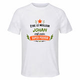Maillot de Sport Homme Meilleur Johan Super Pouvoir Cadeau Anniversaire Noël Fête des Pères T-Shirt Respirant Polyester
