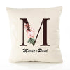 Housse de Coussin Premium Marie-Paule Lettre - Coton Canvas Fairtrade Beige Idée Cadeau Décoration Canapé