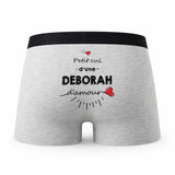 Caleçon Deborah d'amour - Humour Boxer Gris Idée Cadeau