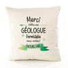 Housse de Coussin Premium Merci Géologue Inoubliable Femme - Coton Canvas Fairtrade Beige Idée Cadeau Décoration Canapé