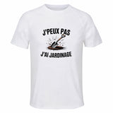 Maillot de Sport Homme Jardinage J'peux Pas - T-Shirt Respirant Polyester Manches Courtes - Cadeau Sportif Anniversaire Noël Fête des Pères
