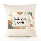 Housse de Coussin Femme Coach Sportif Adorée Design Graphique déco Salon canapé Chambre Cadeau Femme Anniversaire noël Coussin décoratif Motif Floral