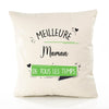 Housse de Coussin Premium Maman Meilleure Temps Femme - Coton Canvas Fairtrade Beige Idée Cadeau Décoration Canapé