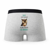Caleçon Laly la Plus Chouette - Humour Boxer Gris Idée Cadeau