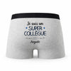 Caleçon Auguste Un Super Collègue - Humour Boxer Gris Idée Cadeau