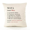 Housse de Coussin Premium Maya Définition - Coton Canvas Fairtrade Beige Idée Cadeau Décoration Canapé