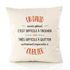 Housse de Coussin Premium Un David Aussi génial - Coton Canvas Fairtrade Beige Idée Cadeau Décoration Canapé