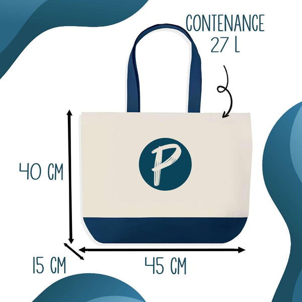 Sac de shopping bleu Angèle Pas Touche Panda