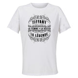 Maillot de Sport Femme Tiffany Copie Deesse Legende Noire - T-Shirt Respirant Polyester Manches Courtes - Cadeau Sportive Anniversaire Noël Fête des Mères