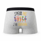 Caleçon Carnaval - Humour Boxer Gris Idée Cadeau Passion