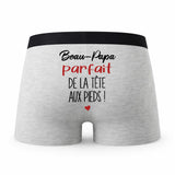 Caleçon Beau-Papa Parfait de la Tête aux Pieds - Humour Boxer Gris Cadeau