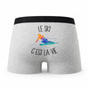 Caleçon Ski - Humour Boxer Gris Passion Idée Cadeau